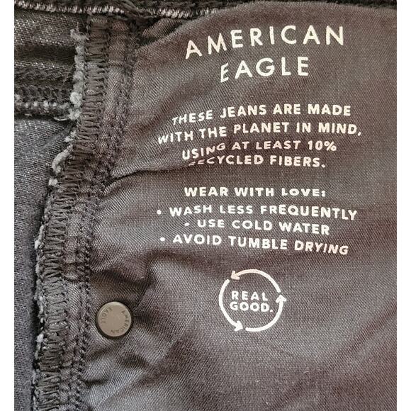 AE Embellished Strigid High-Waisted Stovepipe Jean Black Blaze Women's Plus sz20 - Picture 12 of 13